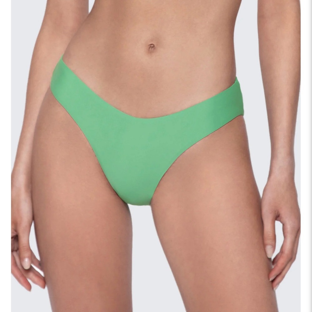 NWT PILYQ Agave High Cut‎ Teeny Bikini Bottoms in Green